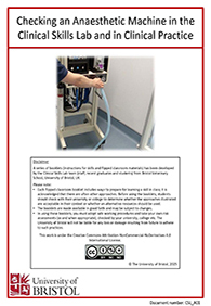 Clinical skills instruction booklet cover page, Checking an Anaesthetic Machine